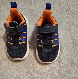 Toddler Size 5 Adidas Kids Navy and Orange Sneakers